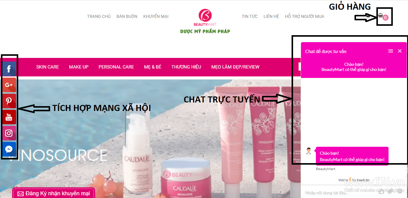 Thiết kế website mỹ phẩm Quảng Ngãi