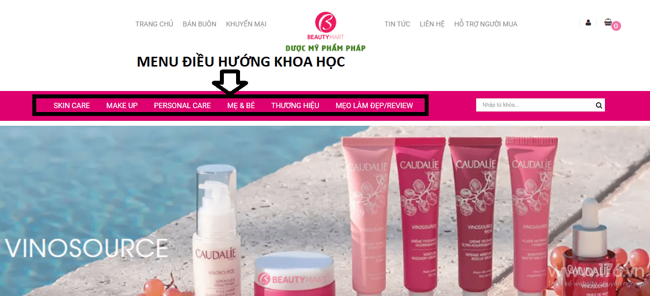 Thiết kế website mỹ phẩm Quảng Ngãi