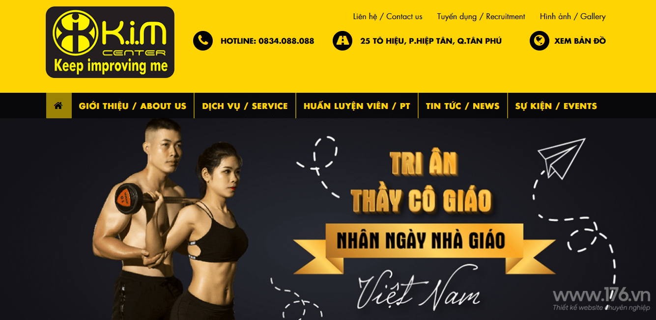 thiết kế website phòng tập Gym Quảng Ngãi